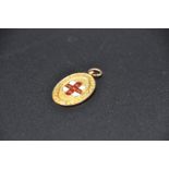 The York District Motor Club enamelled 9ct gold fob 6.97 grams