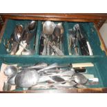 Contents of sideboard glasses etc , cutlery