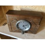 Smiths vintage car clock L model mounted in a wooden block, 20 x 14 x 7 cm