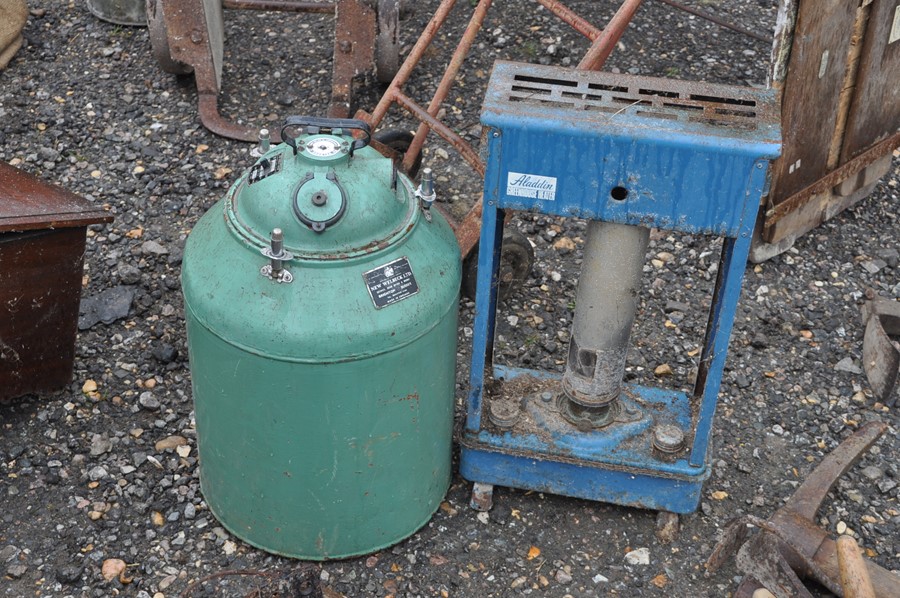 vintage green house heater and welbeck vac