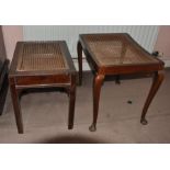 2 string topped stools, largest is 38 x 52 x 45 cm