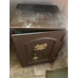 Cast iron safe with internal drawer, no key 46 x 62 x 45cm