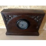 Smiths vintage car clock mounted in a wooden block, 29 x 23 x 6 cm