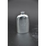 English sterling silver hip flask, Birmingham 1841 (S), maker Joseph Willmore (JW), inscribed with 2