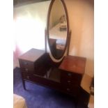 Edwardian mahogany 5 drawer dressing table 112 x 48 x 78cm (excl mirror)