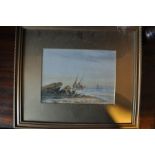 Paul I framed watercolour seascape 33cm x28cm