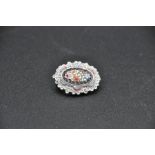 silver micro mosaic brooch 7.39 grams 3 x 2.5 grams