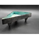 Triangular ceramic planter and dish