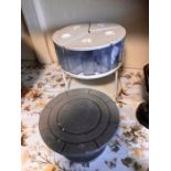 Hartley Smith cast aluminium rotating cake stand and retro revolving storage stand