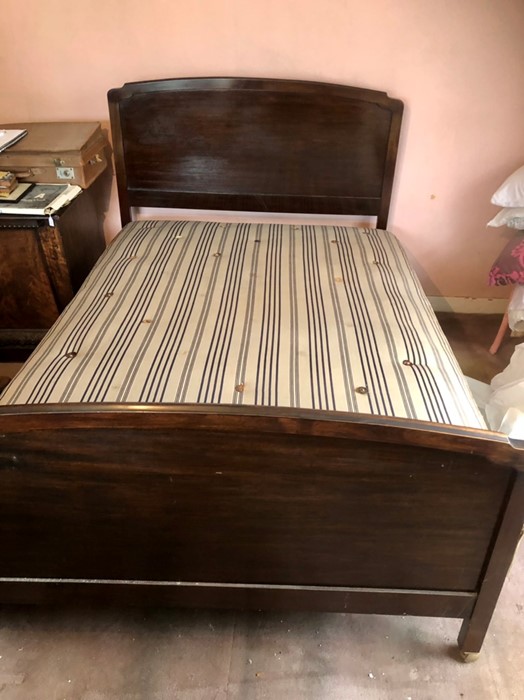 Vintage double bed with metal base