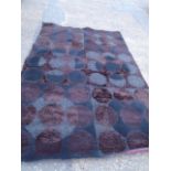 Brown patterned wool rug 200x300