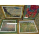 4 large framed prints