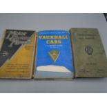 Vintage books- AA hotel handbook, Vauxhall cars and The motor electrical manual