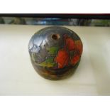 Small carved wooden lidded pot
