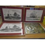 Steamboat prints and a globe print