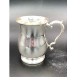 English sterling silver tankard, Birmingham 1966 (R), maker Barker Ellis Silver Company (BES Co),