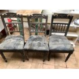 3 Victorian dining chairs as a restoration project