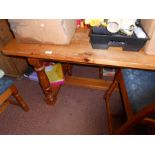 Modern pine refectory table 92 x 193 x 78cm and 6 ladder back chairs