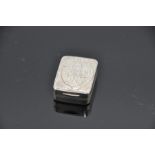 Rare and historically significant English sterling silver vinaigrette, Birmingham 1805 (h), maker