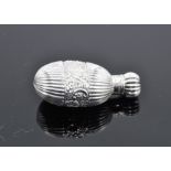 English sterling silver perfume flask, London 1862 (g), maker Samson & Mordon, ovoid form with