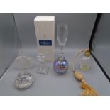 caithness boxed champagne flute, atomiser perfume bottle, hand blown perfume bottle etc