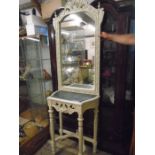 FRENCH SYLE DRESSING TABLE WITH MIRROR AND MARBLE TOP
