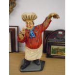 Vintage resin chef figure, very as found