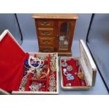 costume jewellery and a jewellery box