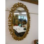 Gilt Framed Oval Mirror 28 x 18 inches