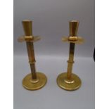Brass arts and craft style candlesticks