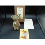 'Quirky' Teddy bear 2006 limited edition 90/250, with certificate and postcard in original box.