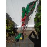 electric strimmer, 2 loppers, hanging basket