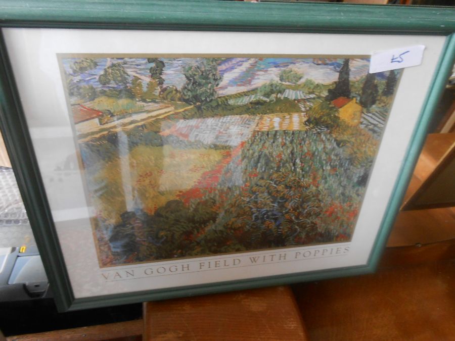 Half Stillage of modern framed Prints ( stillage not included ) glass broken on one picture and - Image 12 of 21