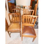 6 Vintage Slat Back Chairs