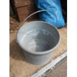 Vintage Galvanised Bucket 12 inches tall 14 wide
