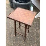 Vintage Mahogany Chess Table 15 x 13 inches 28 1/2 tall