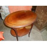 Oval Edwardian Mahogany Table 24 x 17 inches 29 tall