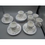Elizabethan Staffordshire Moorland Pattern 8 Cups and Saucers