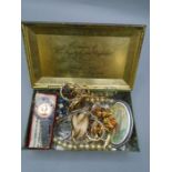 Woodbines tin of costume jewellery