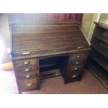 Vintage Oak Roll Top Desk