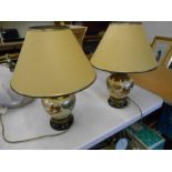 Pair of Oriental Style Table Lamps 21 inches tall including Shade