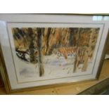 Lionel Jeans Snow Emperor Print 15 x 22 inches Michael Demain Tigers in the Mist 25 x 17 inches