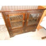 2 Door Lead Glazed Bookcase 42 x 13 inches 39 tall