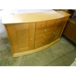 Modern bow front sideboard 59 x 17 inches 33 1/2 tall