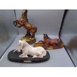 Beswick Spirit of peace horse figurines and a horse bucking figurine, signed