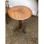 Antique Barley twist Mahogany table 27 inches tall 18 1/2 wide