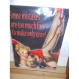 Metal Glamour Girl Sign 12 x 16 inches
