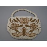 Laura Ashley vintage beaded bag, beaded both sides, spare beads inside 18x12 cm