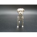 'Silver' coloured boxer dog figure 6.5 cm at tallest point.