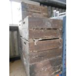 7 Vintage Apple Boxes ( A/F woodworm etc ) and one other